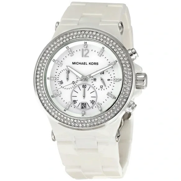 Authentic Michael Kors MK5391 White Ceramic Quartz Chronograph Wristwatch Ceramic watch Michael Kors White in Ceramic - 44455178 main image 3
